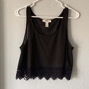 Black tank crop top